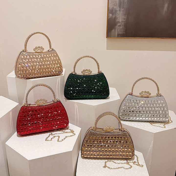 Damen Glamouröse Clutch mit funkelnden Steinen Nord Taschen
