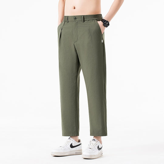 Herren Cropped-Hose mit weitem Bein, halb-elastischem Bund und Bügelfalte Nord Taschen