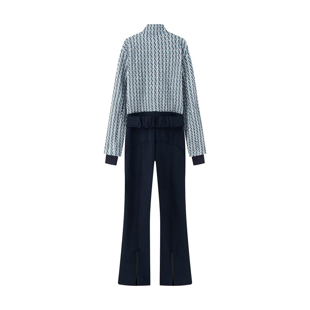 Damen 10+ Cropped gesteppte Blousonjacke mit Stehkragen und High‑Waist Palazzo‑Hose Nord Taschen