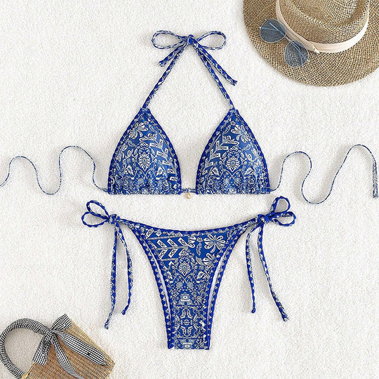 Damen Triangel-Bikini mit verstellbaren Raffungen
