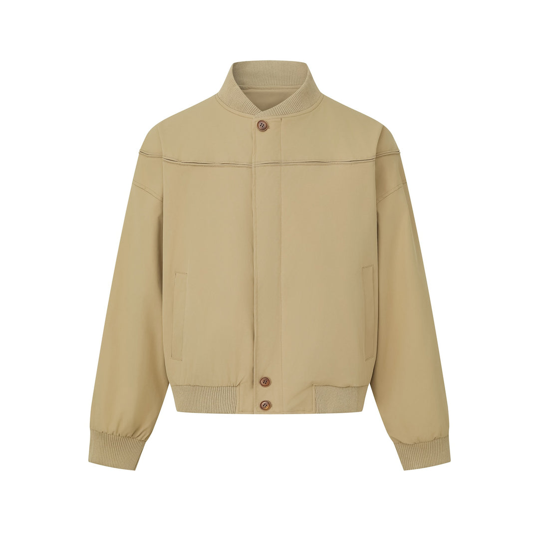 Unisex Kurz geschnittener Boxy‑Blouson mit hohem Rippkragen, verdeckter Knopfleiste und Elastikbund Nord Taschen
