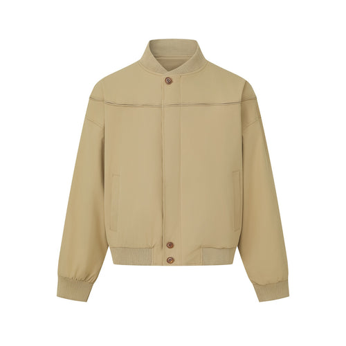 Unisex Kurz geschnittener Boxy‑Blouson mit hohem Rippkragen, verdeckter Knopfleiste und Elastikbund Nord Taschen