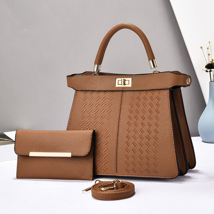 Damen elegante Henkeltasche mit strukturiertem Design und abnehmbarer Clutch Nord Taschen