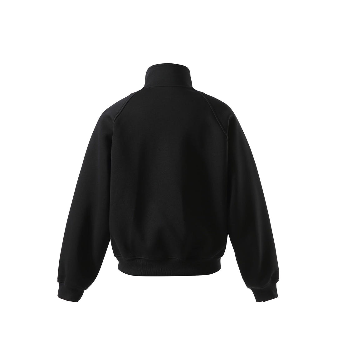 Unisex Kurz geschnittene Sweatblousonjacke mit hohem Stehkragen und Druckknopf‑Riegel Nord Taschen