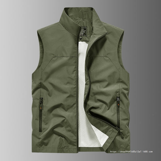 Herren Atmungsaktive Utility‑Weste mit Mesh‑Futter, wind- & wasserabweisender Außenlage & Reißverschlusstaschen Nord Taschen