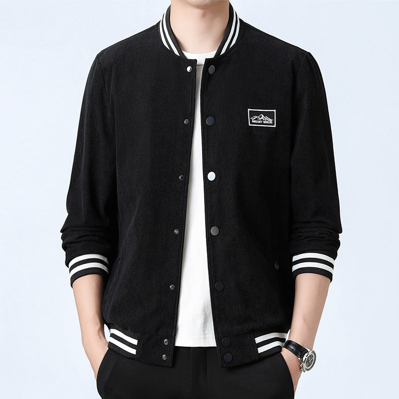 Herren Modische Cordjacke mit Streifen Nord Taschen
