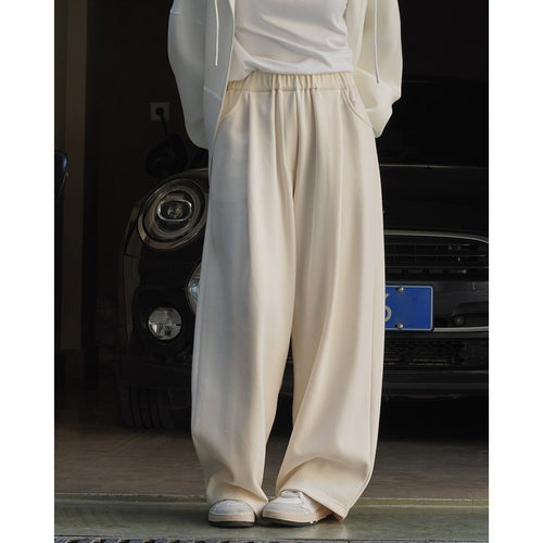 Damen Weite High‑Waist Palazzo‑Loungehose mit elastischem Bund Nord Taschen