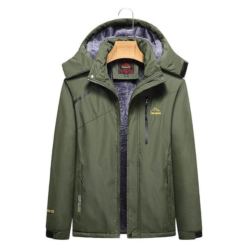 Damen Wattierte Winterjacke mit Fleece‑Innenfutter, abnehmbarer Kapuze und wasserdichter Softshell-Außenlage Nord Taschen