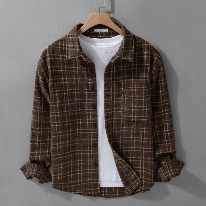 Herren Lockeres Flanell-Hemdjacken-Overshirt mit weichem Griff und aufgesetzter Brusttasche Nord Taschen