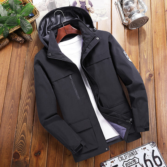 Herren Trendige Outdoor-Jacke mit abnehmbarer Kapuze Nord Taschen