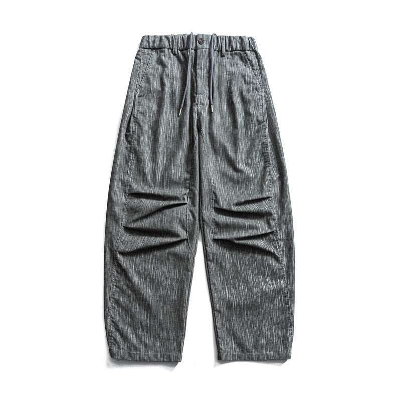 Herren weite Cordhose im Workwear‑Look mit elastischem Bund, Kordelzug und Kniefalten Nord Taschen