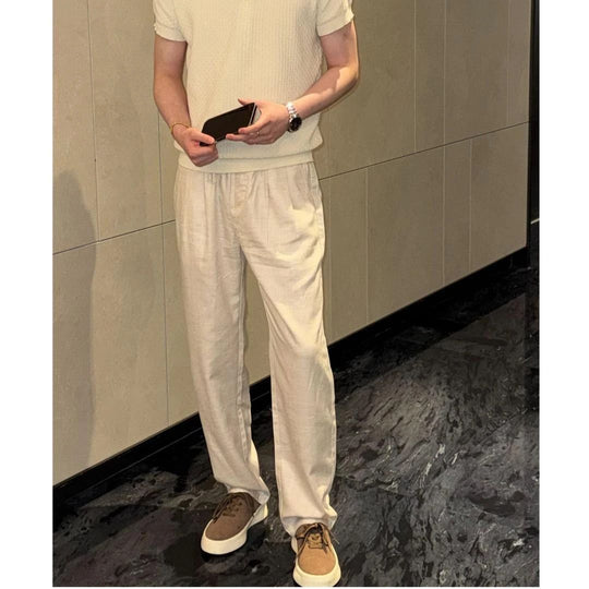 Herren Bequeme und stilvolle Leinenhose Nord Taschen
