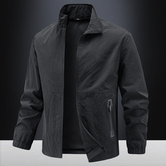 Herren Leichte technische Übergangsjacke mit Stehkragen atmungsaktivem Mesh-Futter und wasserabweisenden Reißverschlusstaschen Nord Taschen