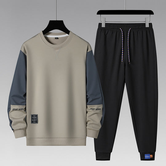 Herren sportliches Jogginganzug-Set mit kontrastärmeln, elastischem Bund und atmungsaktivem Sweatshirt Nord Taschen