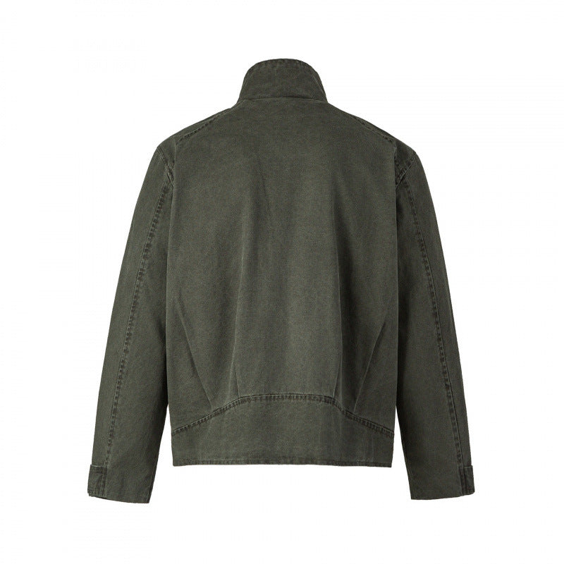 Herren Kurzjacke aus Canvas im Field‑Style mit Stehkragen, Reißverschluss und Multifunktionstaschen Nord Taschen
