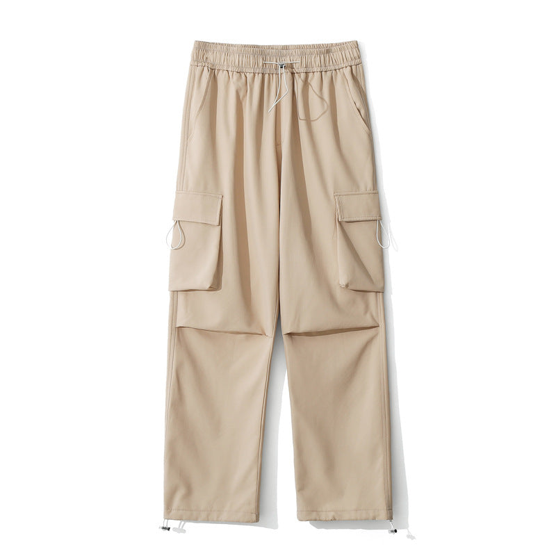 Damen Locker geschnittene Cargo-Hose mit Druckknopf‑Paneelen und Tunnelzugbund Nord Taschen