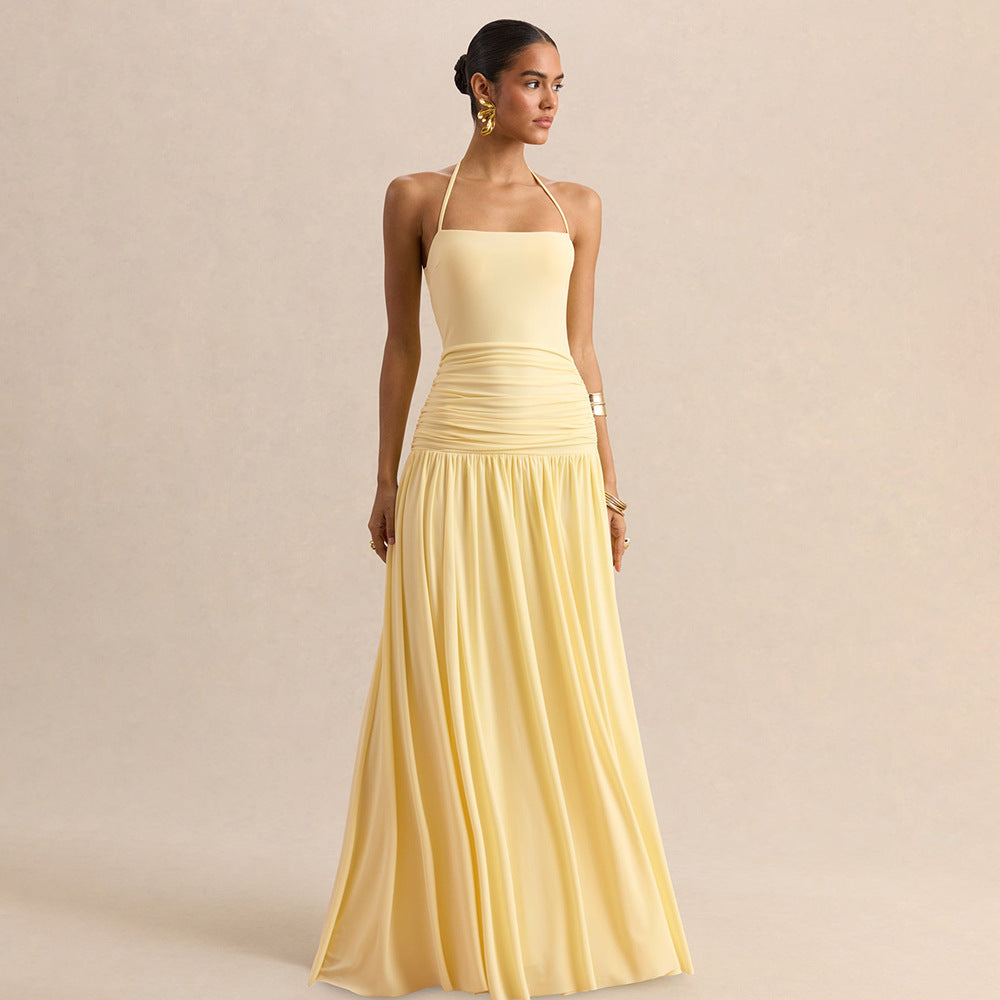 Damen Elegantes Maxikleid mit rüschiertem Oberteil und zarter Silhouette Nord Taschen