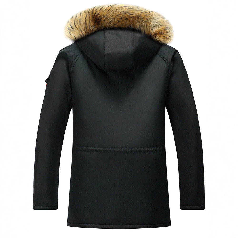 Herren Urbaner Winterparka im Fieldstil mit abnehmbarem Kunstfellbesatz und multifunktionalen Taschen Nord Taschen
