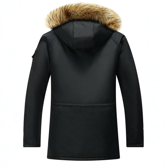Herren Urbaner Winterparka im Fieldstil mit abnehmbarem Kunstfellbesatz und multifunktionalen Taschen Nord Taschen