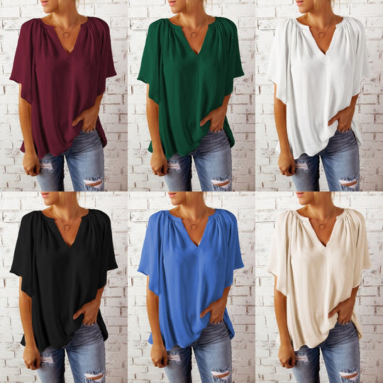 Damen elegante Chiffon-Bluse