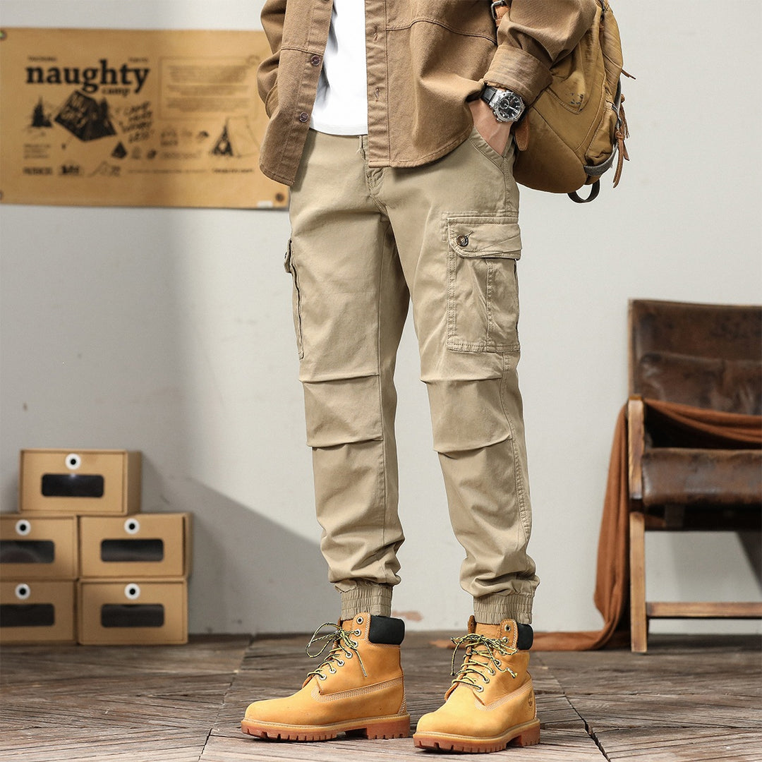 Herren Cargo-Joggerhose mit Kordelzug, Mehrfachtaschen & elastischen Bündchen Nord Taschen