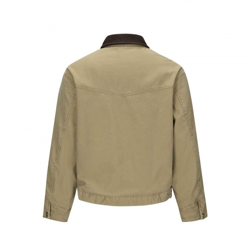 Herren Gefütterte Canvas-Blousonjacke mit Teddyfutter und Hemdkragen Nord Taschen