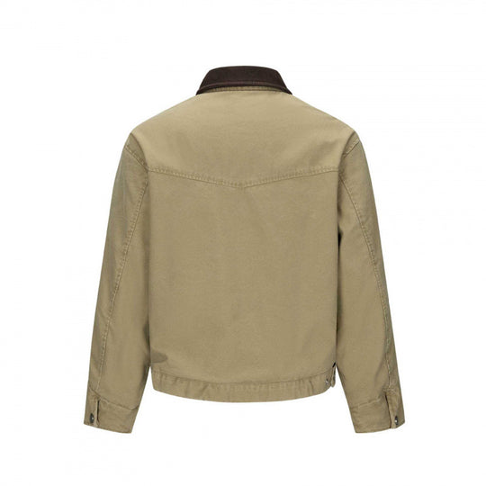 Herren Gefütterte Canvas-Blousonjacke mit Teddyfutter und Hemdkragen Nord Taschen