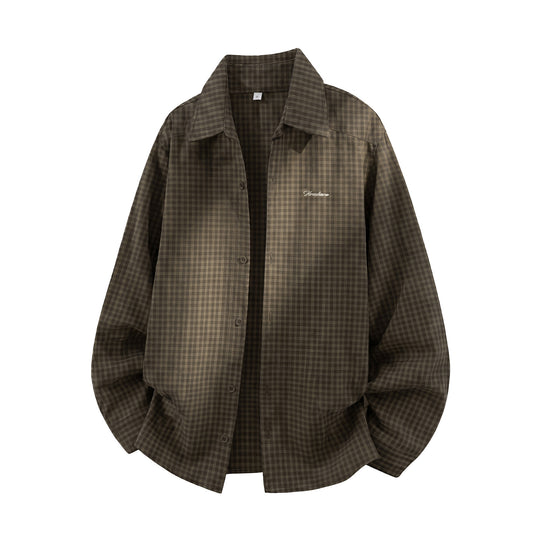Unisex Karo-Hemdjacke im lässigen Oversize-Schnitt mit gesticktem Script-Logo Nord Taschen