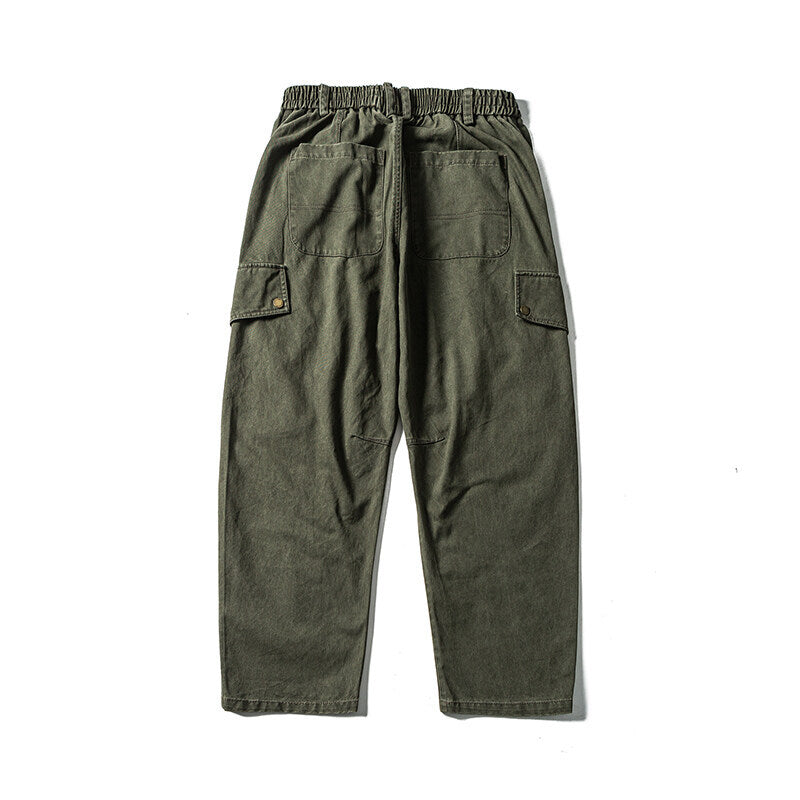 Herren Lässige Workwear-Cargohose mit Gummibund und aufgesetzten Klappentaschen Nord Taschen