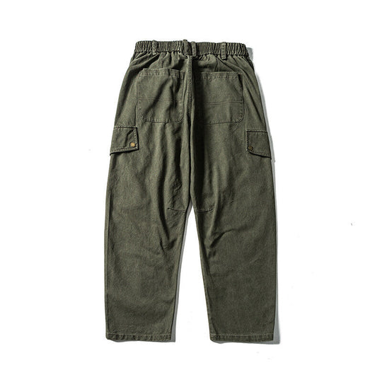 Herren Lässige Workwear-Cargohose mit Gummibund und aufgesetzten Klappentaschen Nord Taschen