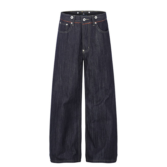 Damen Hochgeschnittene weite Denim-Palazzo-Jeans mit Five-Pocket-Schnitt Nord Taschen