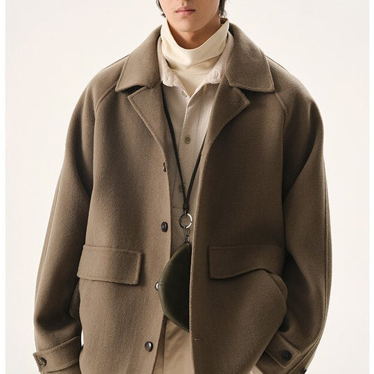 Herren Kurzjacke aus Wollmix im Oversized-Schnitt mit Umschlagkragen Nord Taschen