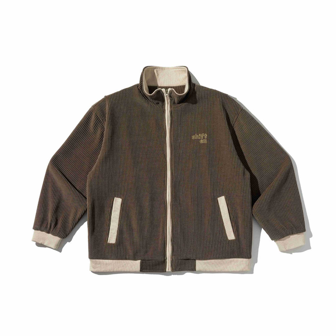 Unisex Kurz geschnittene gerippte Zipjacke mit Stehkragen und kontrastbesätzen Nord Taschen