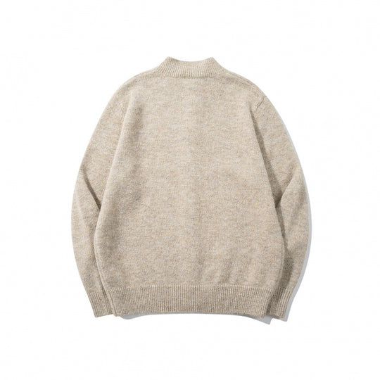 Unisex Boxy-Mohair‑Mix‑Cardigan mit halbhohem Kragen und durchgehender Knopfleiste Nord Taschen