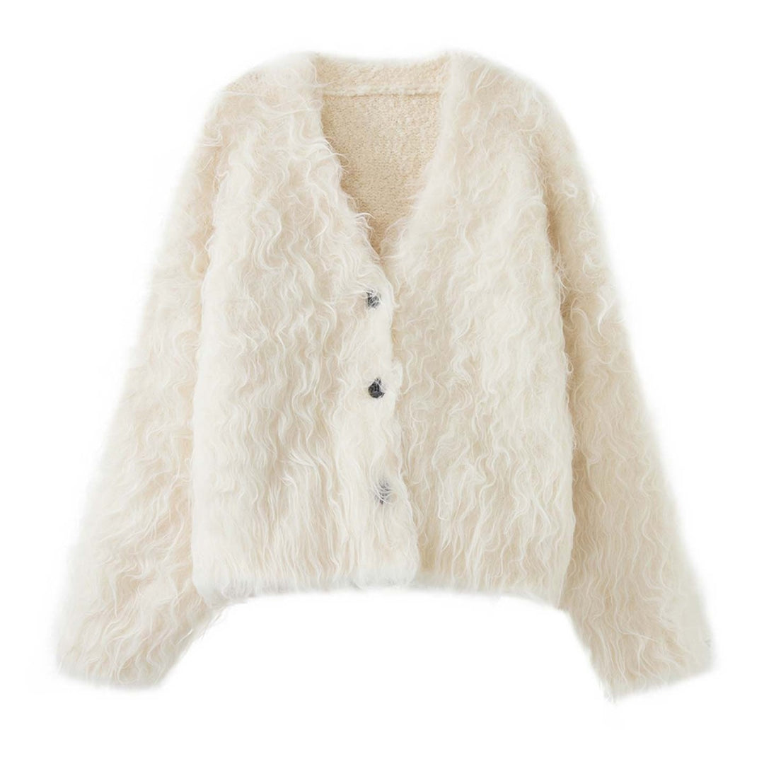Damen Voluminöse Kapuzen‑Fellmütze aus Kunstfell mit Oversize‑Silhouette Nord Taschen