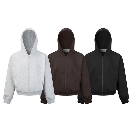 Unisex Kapuzen-Sweatjacke mit durchgehendem Reißverschluss und geripptem Bund Nord Taschen