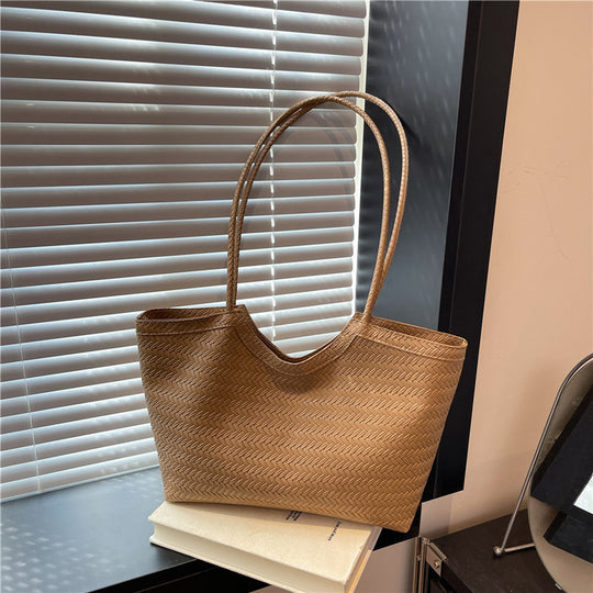 Damen Jute-Shopper-Tasche mit auffälligem Wabenmuster Nord Taschen