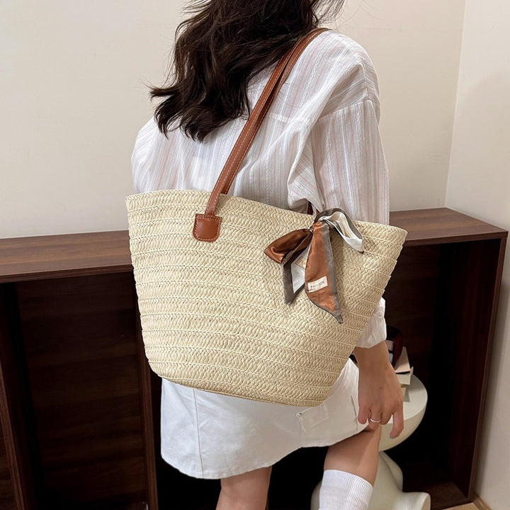 Damen elegante Strandtasche mit modischem Knotenakzent Nord Taschen