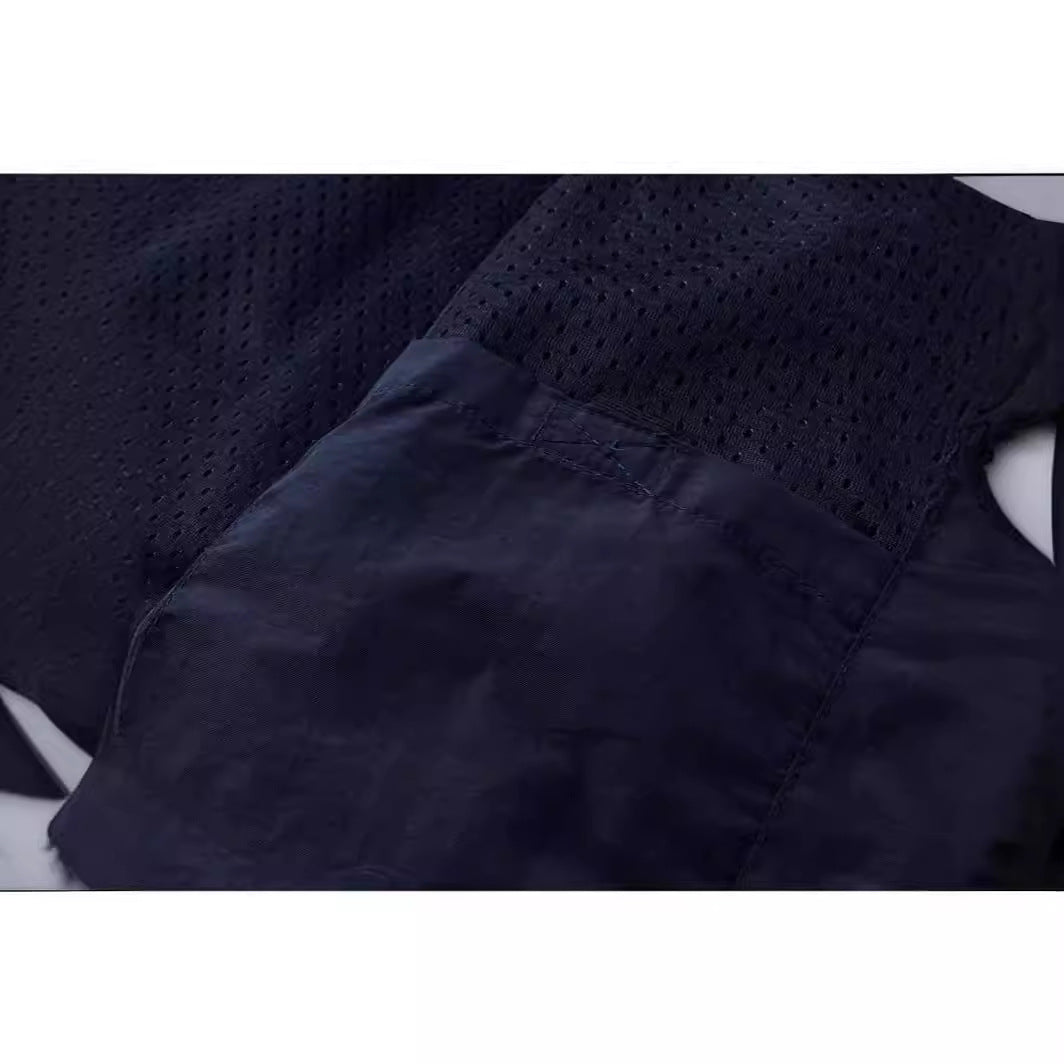 Herren Ultraleichte Outdoor-Utility-Weste mit Mesh‑Futter, Windschutzkragen und Kordelzug Nord Taschen