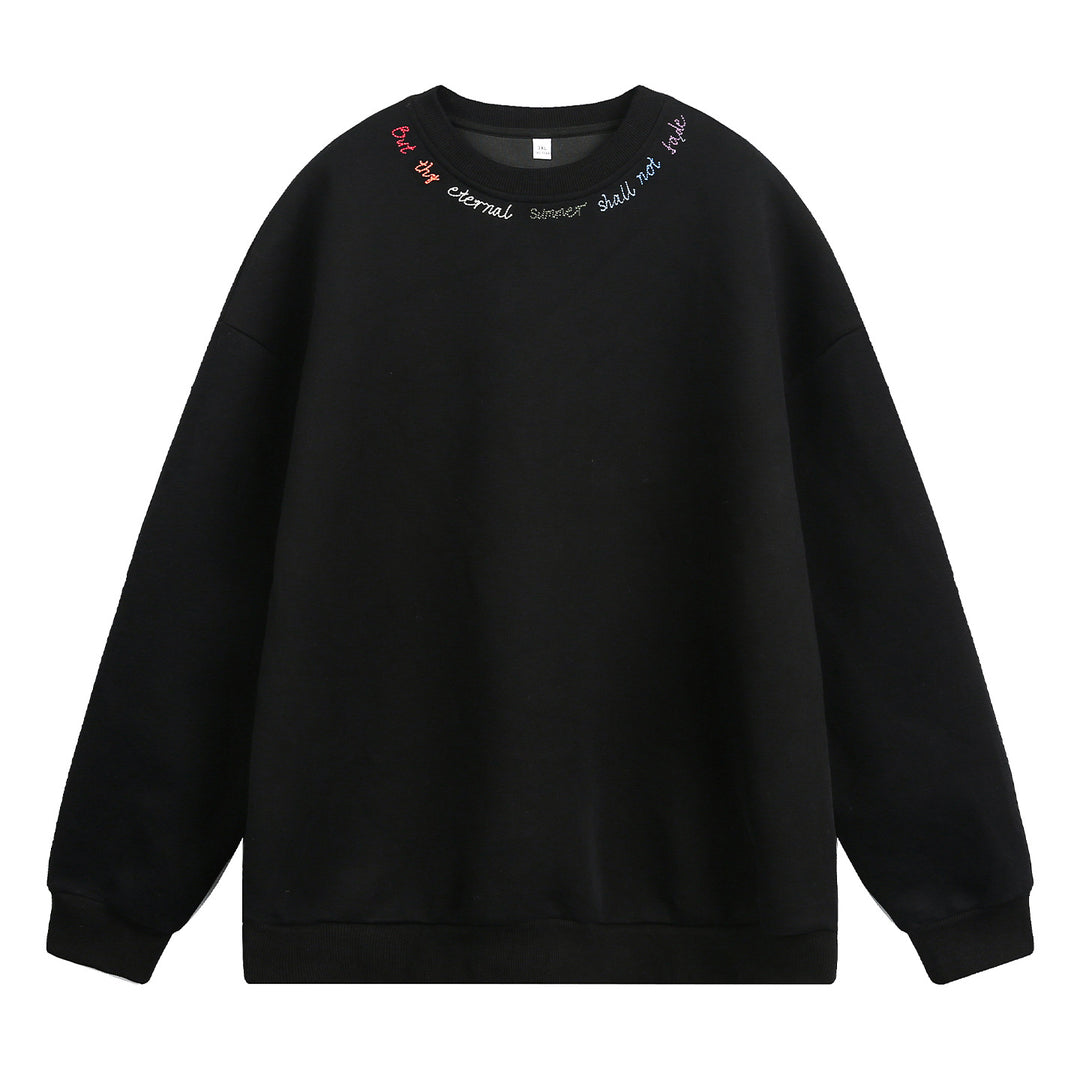 Unisex Oversize Sweatshirt mit bunter Halsstickerei und schwerer French‑Terry‑Qualität Nord Taschen