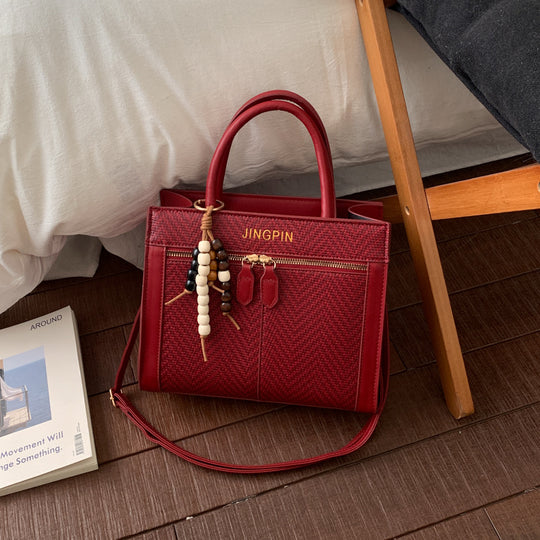 Damen elegante Tragetasche mit strukturiertem Gewebemuster Nord Taschen