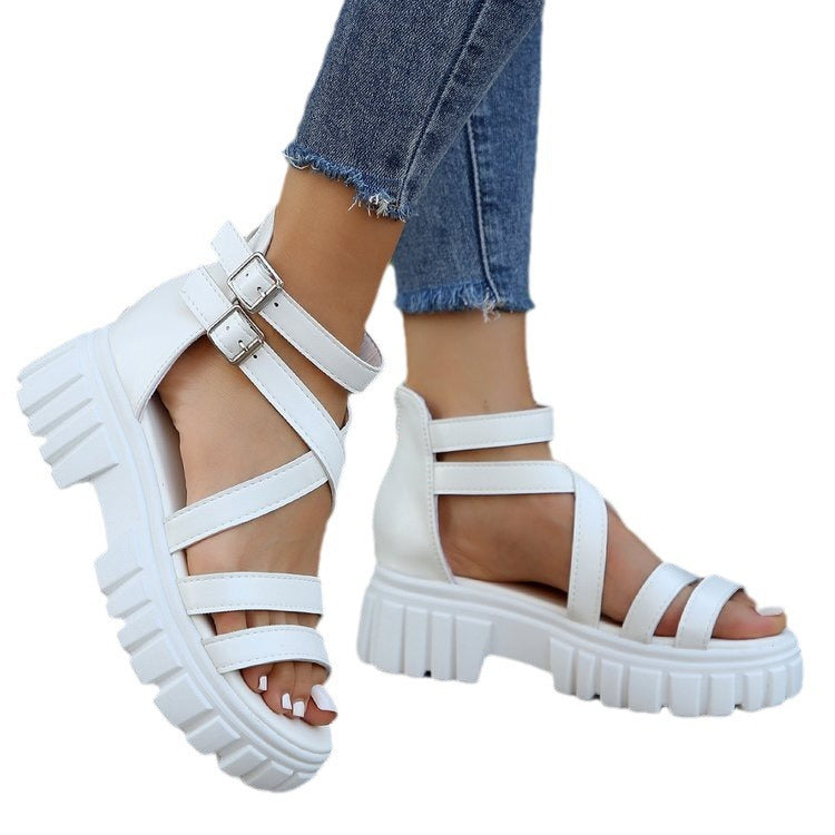 Damen Chunky Sandalen mit verstellbaren Riemen und rutschfester Sohle