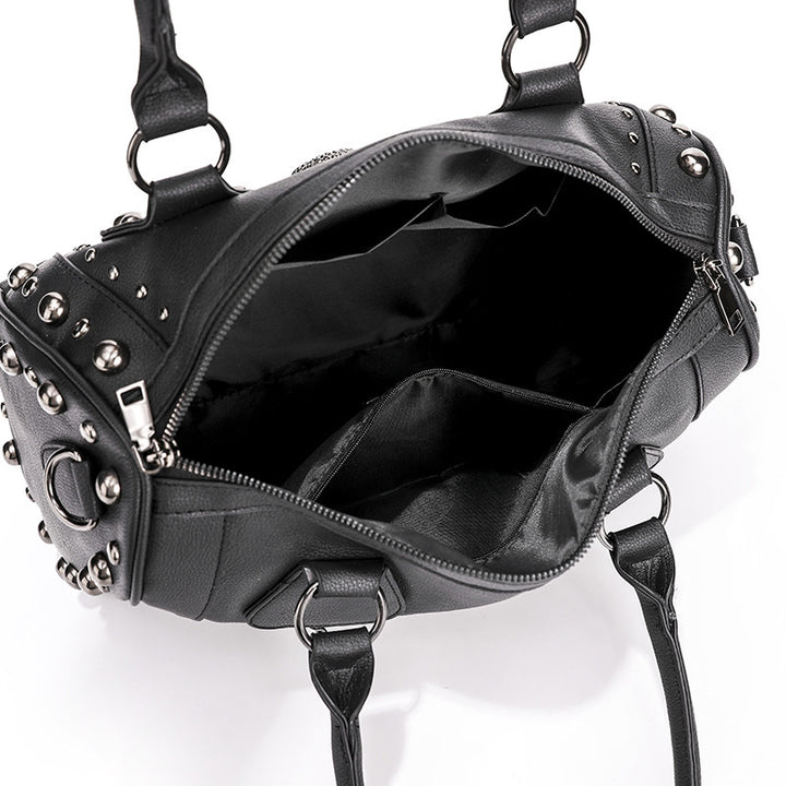 Damen Hobo-Tasche mit dekorativen Nieten und trendy Totenkopf-Applikation Nord Taschen