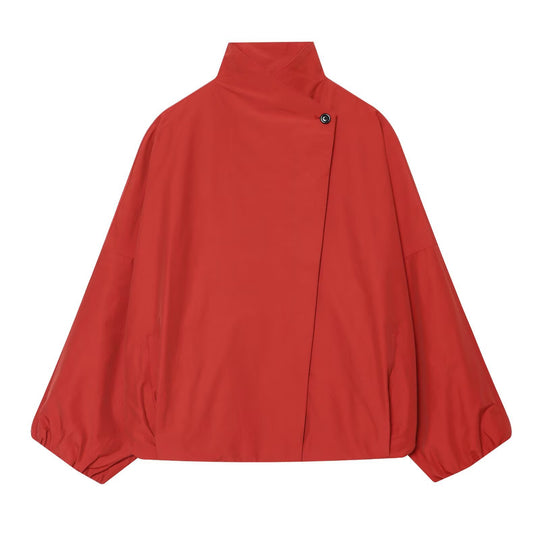 Damen Oversized Kurzjacke mit hohem Stehkragen und Ballonärmeln Nord Taschen