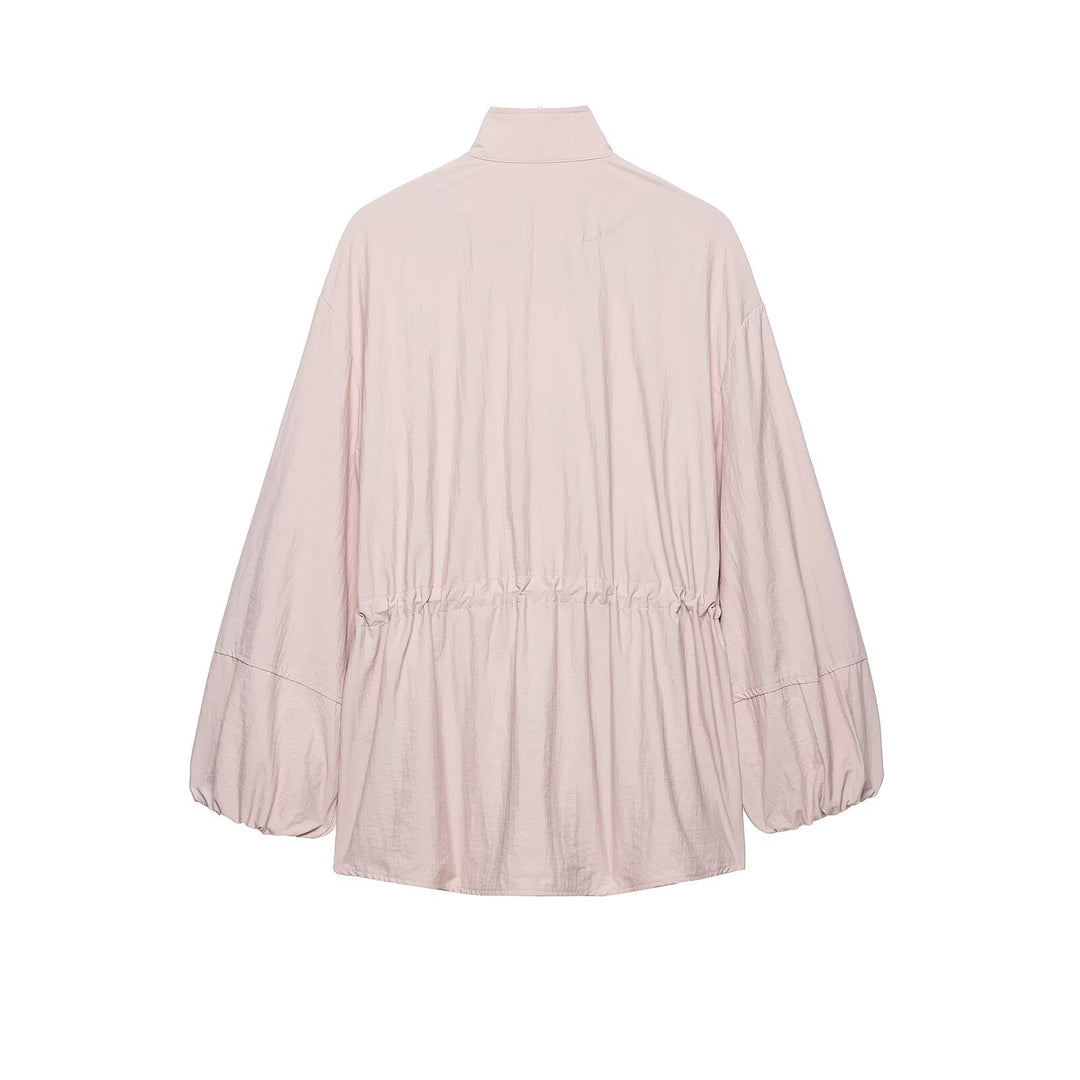 Damen Wasserabweisende Oversize-Parka mit Taillenraffung und Ballonärmeln Nord Taschen