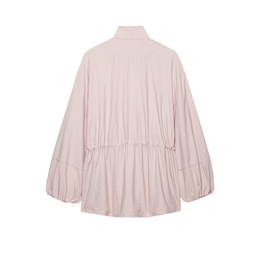 Damen Wasserabweisende Oversize-Parka mit Taillenraffung und Ballonärmeln Nord Taschen