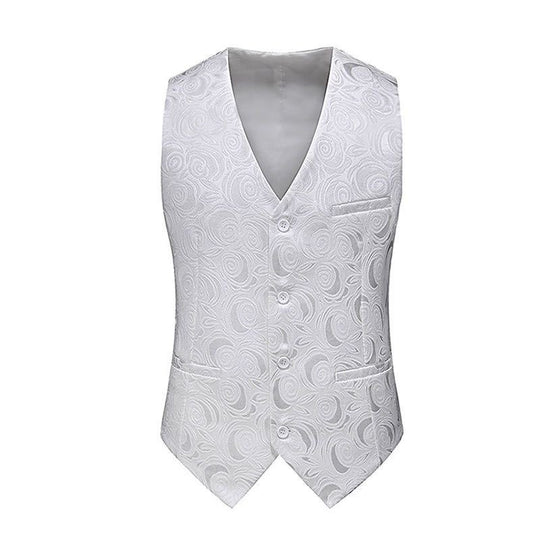 Herren Jacquardweste mit ornamentaler Struktur, spitz zulaufendem Saum und satinierter Rückseite Nord Taschen