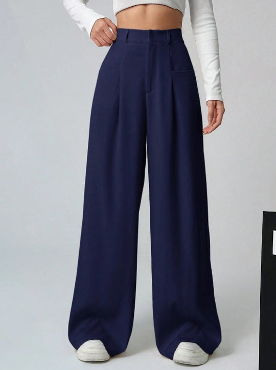 Damen Weite Bundfaltenhose