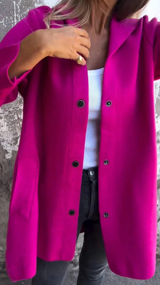 Damen Kapuzen‑Mantel mit Druckknöpfen und Oversize‑Silhouette Nord Taschen