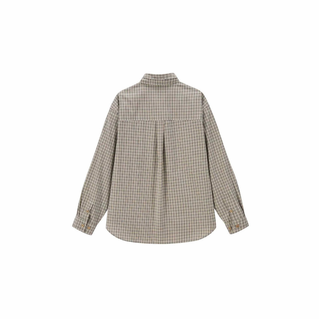 Damen Karo‑Hemdbluse mit Schleifenkragen und Oversize‑Silhouette Nord Taschen